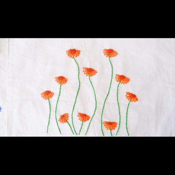 floral tote bag, minimalistic reusable shopping bag, farmer’s market tote bag - Picture 3 of 4